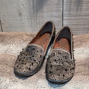Sam Edelman Gunmetal spiked sequins loafers